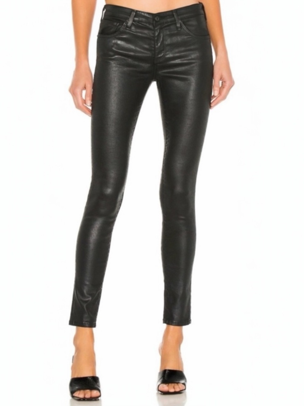 AG adriano Goldschmied the legging‎ ankle skinny ankle leatherette black size 28